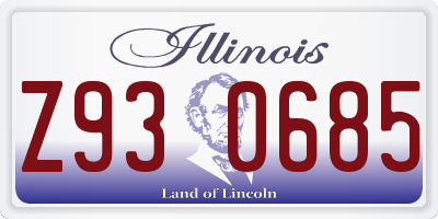 IL license plate Z930685