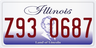 IL license plate Z930687