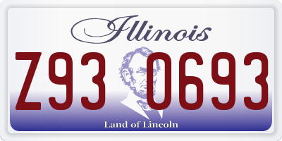 IL license plate Z930693