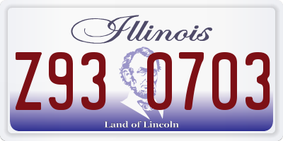IL license plate Z930703