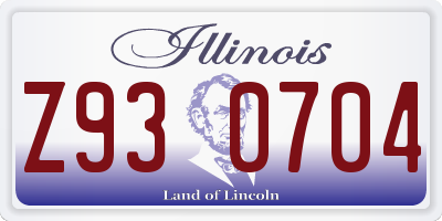 IL license plate Z930704