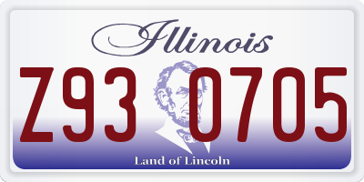 IL license plate Z930705