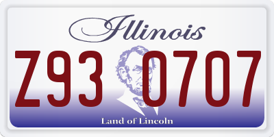 IL license plate Z930707