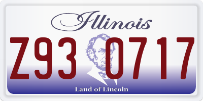 IL license plate Z930717