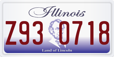 IL license plate Z930718