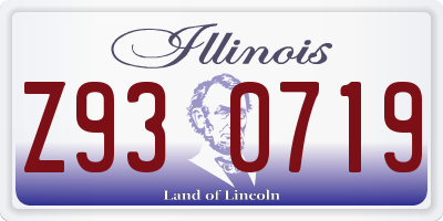 IL license plate Z930719