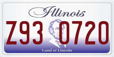 IL license plate Z930720