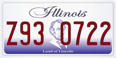 IL license plate Z930722