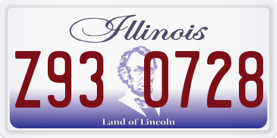 IL license plate Z930728