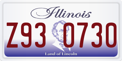 IL license plate Z930730