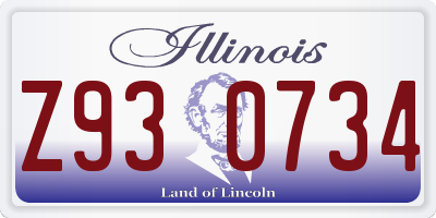 IL license plate Z930734