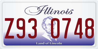 IL license plate Z930748