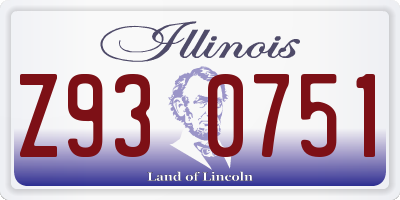 IL license plate Z930751