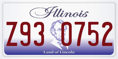 IL license plate Z930752
