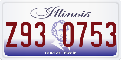 IL license plate Z930753