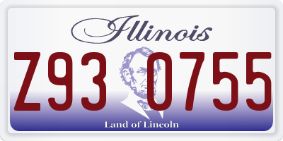 IL license plate Z930755