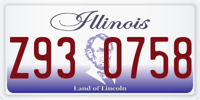 IL license plate Z930758