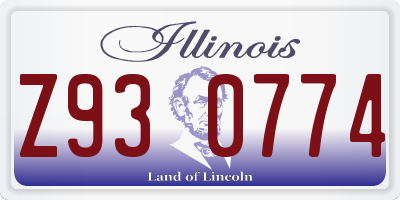 IL license plate Z930774