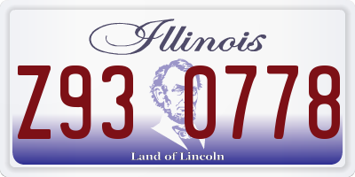 IL license plate Z930778