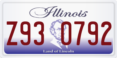IL license plate Z930792