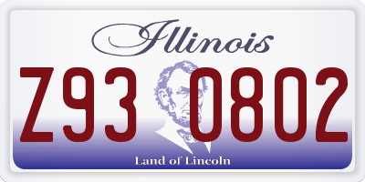 IL license plate Z930802