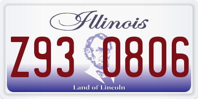 IL license plate Z930806