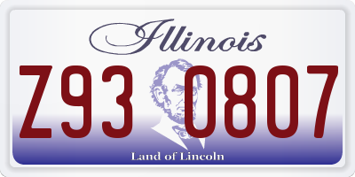 IL license plate Z930807