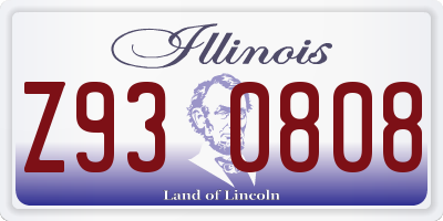IL license plate Z930808