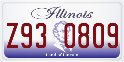 IL license plate Z930809