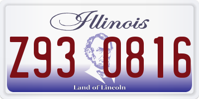 IL license plate Z930816