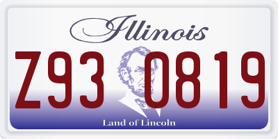 IL license plate Z930819