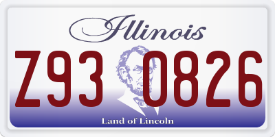 IL license plate Z930826