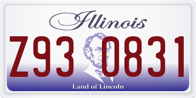 IL license plate Z930831