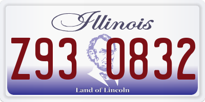 IL license plate Z930832