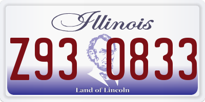 IL license plate Z930833