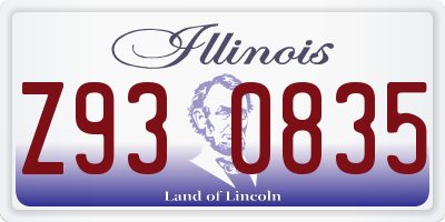 IL license plate Z930835