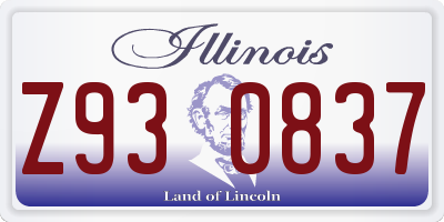 IL license plate Z930837