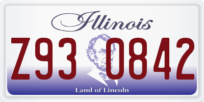 IL license plate Z930842