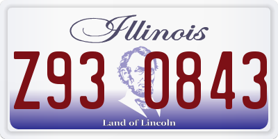 IL license plate Z930843