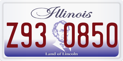IL license plate Z930850
