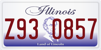 IL license plate Z930857