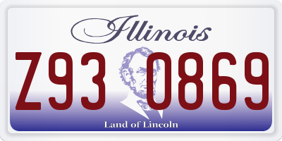 IL license plate Z930869