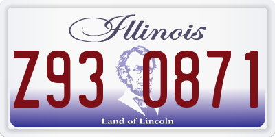 IL license plate Z930871