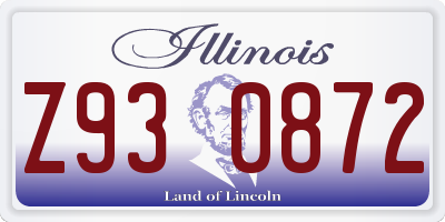 IL license plate Z930872