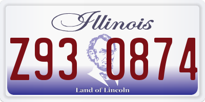 IL license plate Z930874