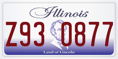 IL license plate Z930877