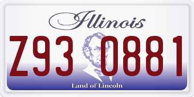 IL license plate Z930881