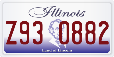 IL license plate Z930882