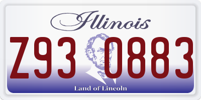 IL license plate Z930883