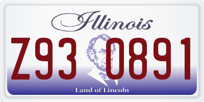 IL license plate Z930891